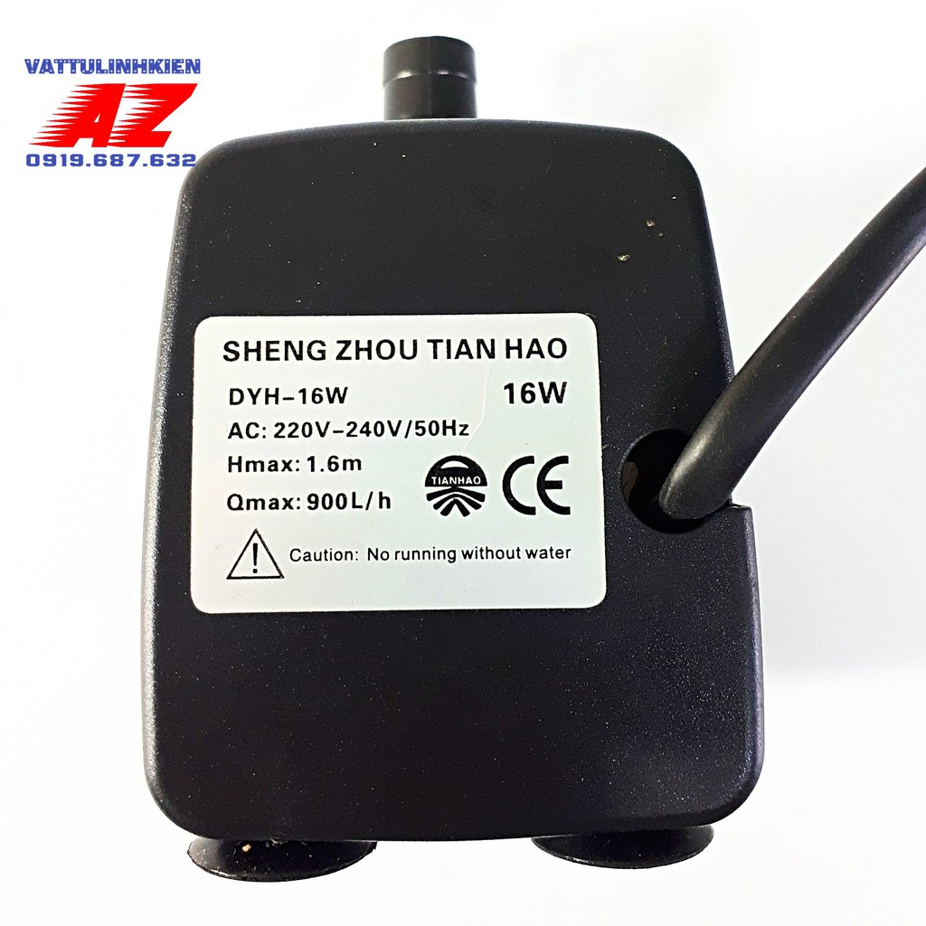 Bơm chìm mini DYH16 - 220V/16W-900L hút ngang dùng cho quạt hơi nước,bể cá, tưới cây