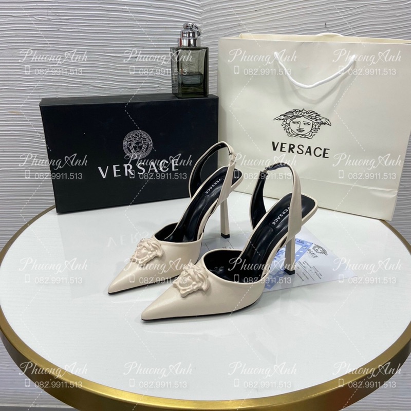 Sandal Versac 2 Màu Trắng Đen