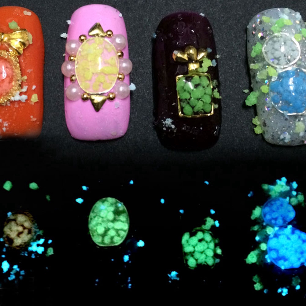 [Hàng mới về] Đá dạ quang màu sắc lấp lánh đính móng nghệ thuật