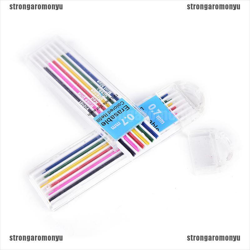 1 Hộp Bút Chì Bấm Màu Ngòi 0.7mm Có Thể Xóa Tiện Dụng Cho Học Sinh