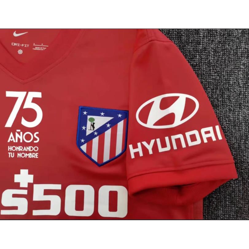 Chất lượng hàng đầu Atletico Madrid Phiên bản kỷ niệm 75 năm Áo bóng đá Jersey Jersey Jersi Áo sơ mi nam