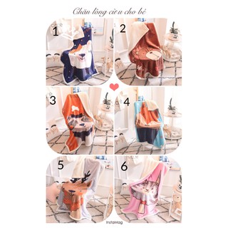 Chăn lông cừu, lông tuyết dễ thương cho bé nhiều mẫu - (Size 1m4 x 1m siêu ấm)