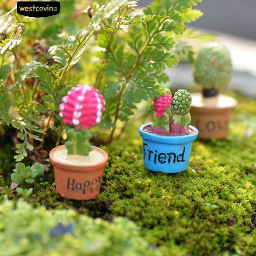 Chậu bông xương rồng nhỏ trang trí nhà búp bê