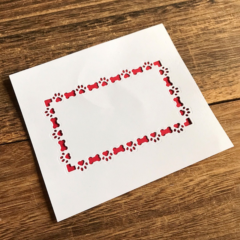 Aoto Khuôn Cắt Giấy Kim Loại Hình Dấu Chân Cún / Xương / Chữ Nhật Trang Trí Scrapbook