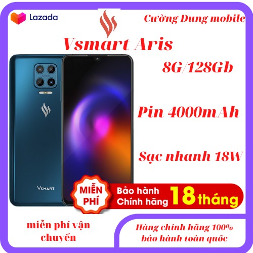Điện thoại vsmart Aris ram 8G rom 128Gb,new seal bảo hành 18 tháng lỗi đổi mới 101 ngày.