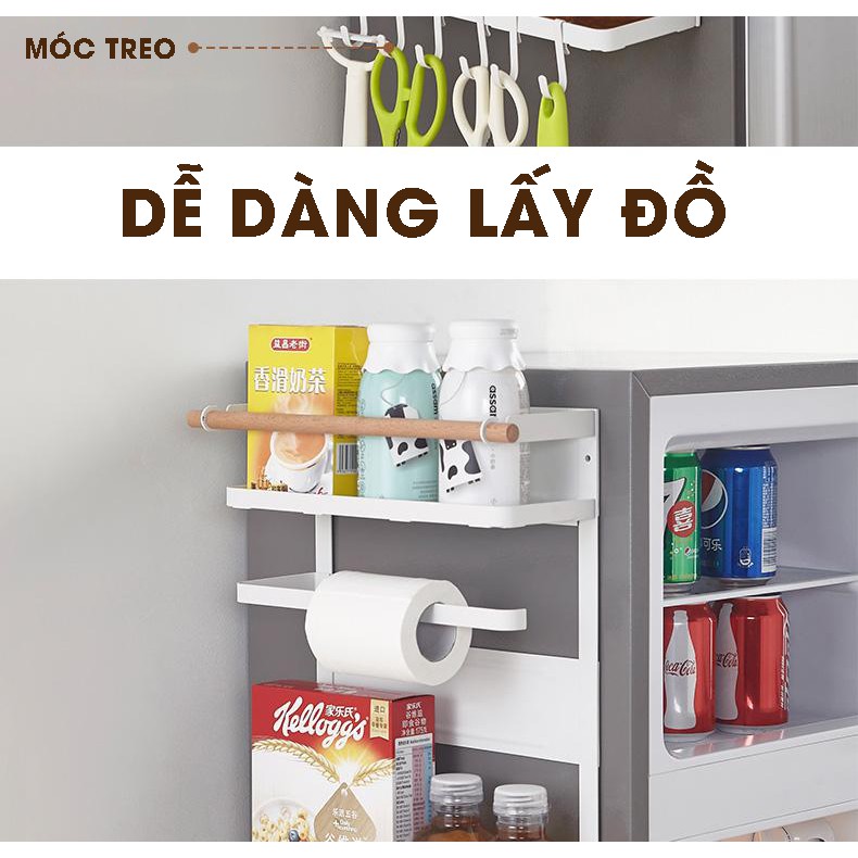 Kệ đựng đồ nhà bếp giá gắn tủ lạnh máy giặt có nam châm siêu dính Minh House