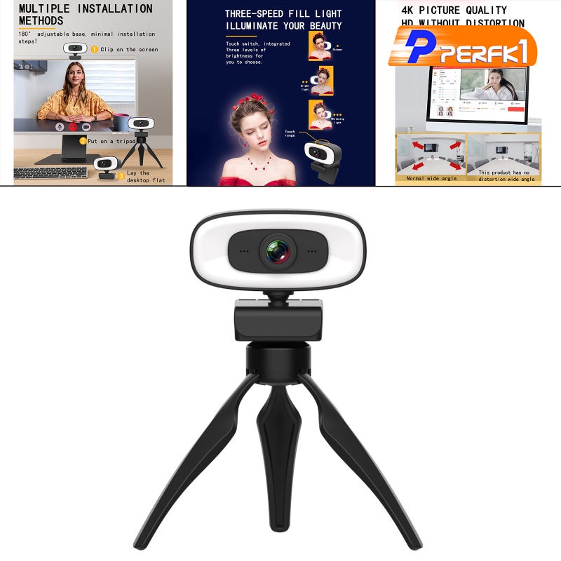Webcam kèm giá đỡ ba chân tiện dụng cho máy tính để bàn | BigBuy360 - bigbuy360.vn