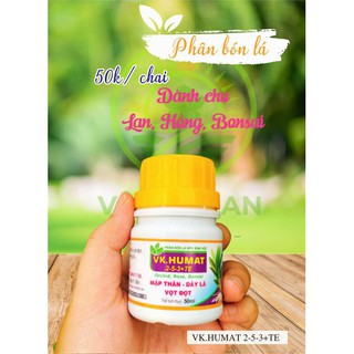 Phân bón lá sinh học VK. HUMATE 2-5-3 + TE chai 50ml