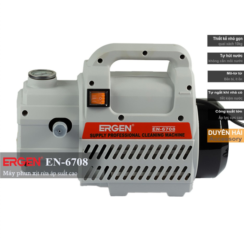 Máy rửa xe Ergen  công suất 2300W áp lực 120 bar - moto từ 100% dây đồng