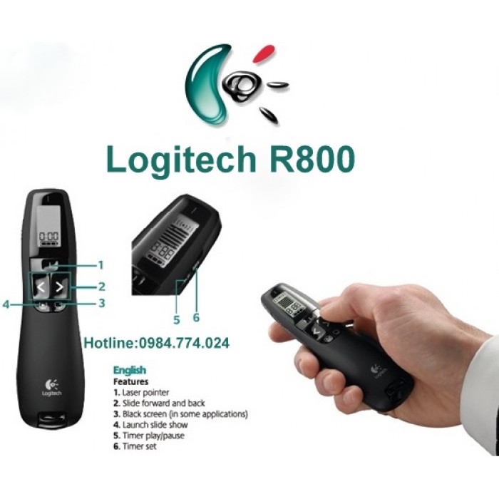 Bút trình chiếu Logitech R800 - Bút chỉ slide