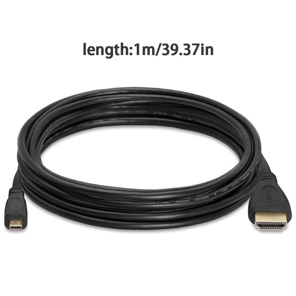 Dây Cáp Chuyển Đổi 1m Micro Hdmi Sang Hdmi 1080p Tv Av Cho Điện Thoại/Máy Tính Bảng/Hdtv