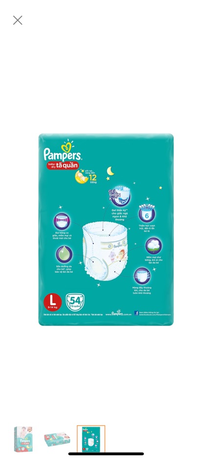 Bỉm quần Pampers L54 giữ dáng