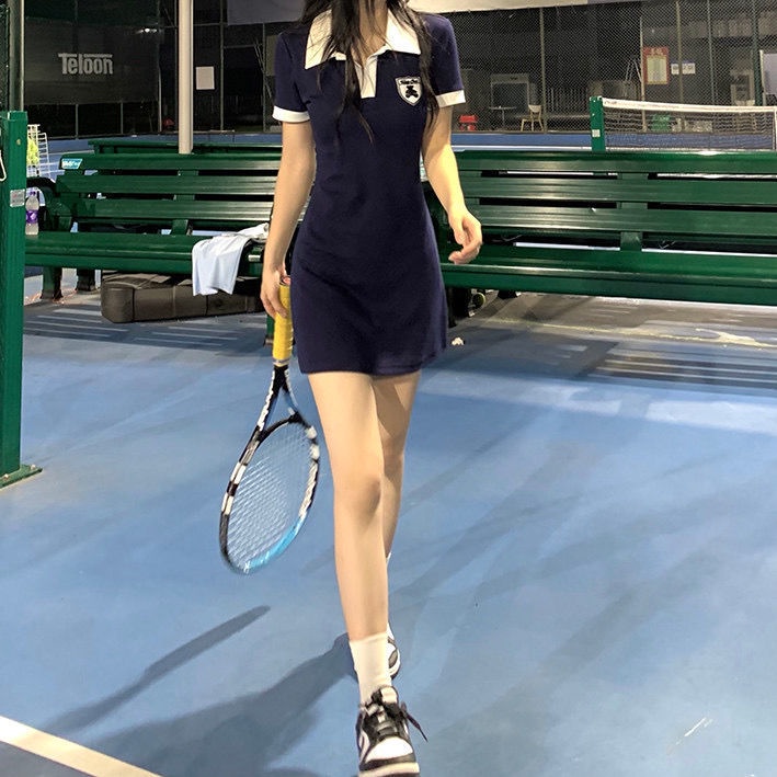 COZOK Đầm polo Ngắn Tay Thêu Họa Tiết Xinh Xắn Dành Cho Nữ