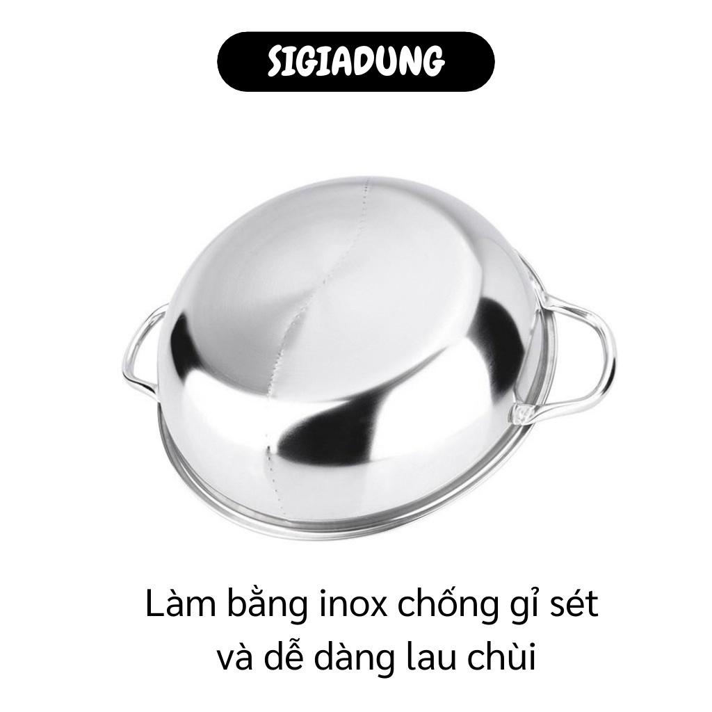 [SGD] Nồi Nấu Lẩu - Nồi Lẩu Inox 2 Ngăn 32cm Nắp Vung Kín, Nấu Được Bếp Từ Tiện Lợi 9108