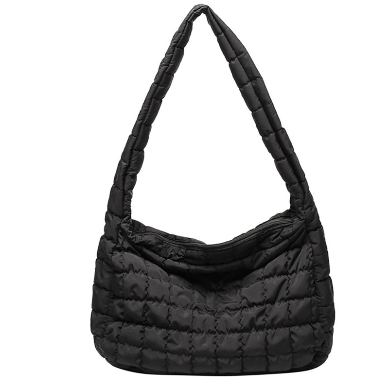 Túi Xách Đeo Vai Sức Chứa Lớn Bằng Cotton Mềm Họa Tiết Kẻ Sọc