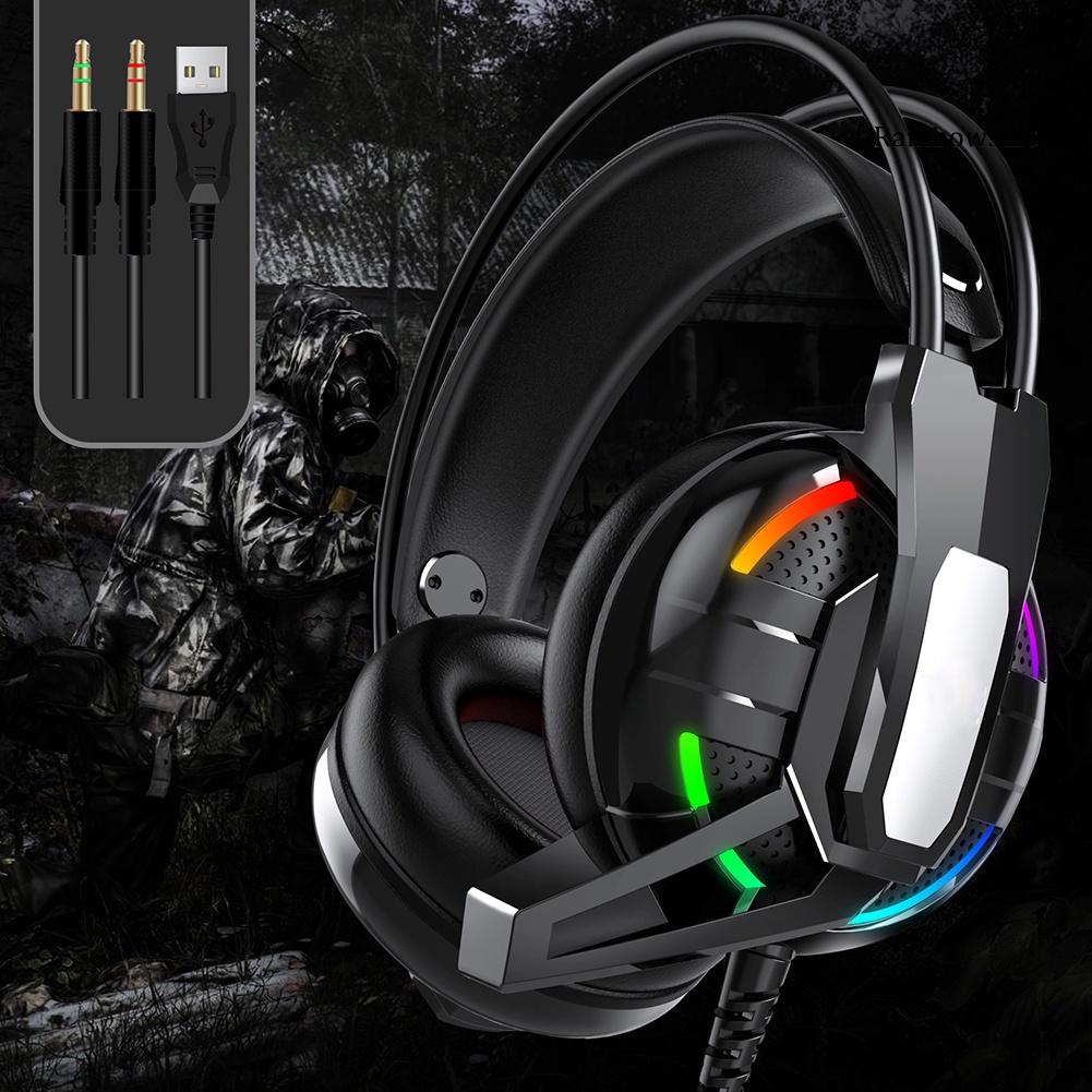 RB- RGB Marquee Stereo Bass Wired Gaming Headset with Microphone for Xbox PC Gamer