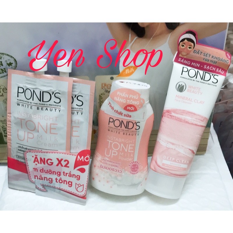 Bộ sản phẩm dưỡng trắng hồng rạng rỡ Pond’s White Beauty