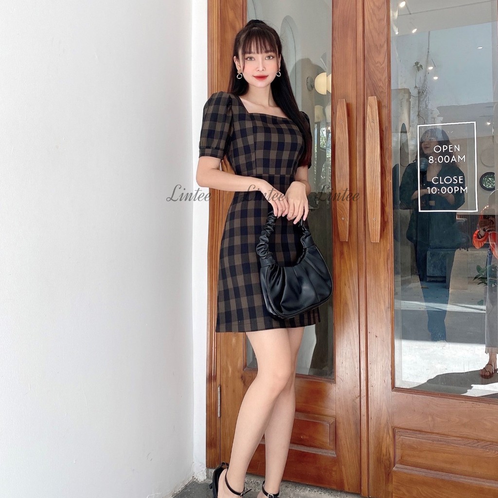 Đầm Caro Form Đẹp, Váy Xinh Caro Tôn Dáng Thời Trang Nữ Lintee | BigBuy360 - bigbuy360.vn