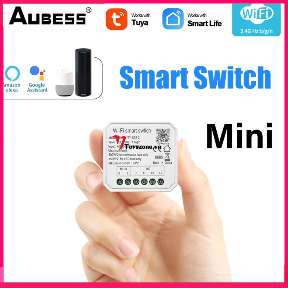 AUBESS Mini tuya WiFi Thông Minh TỰ LÀM Ánh Sáng Chuyển Mạch Làm Việc với Alexa Google Nhà