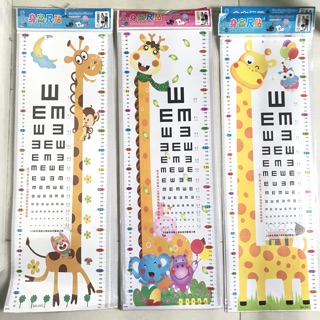 Decal dán tường đo chiều cao và thị lực