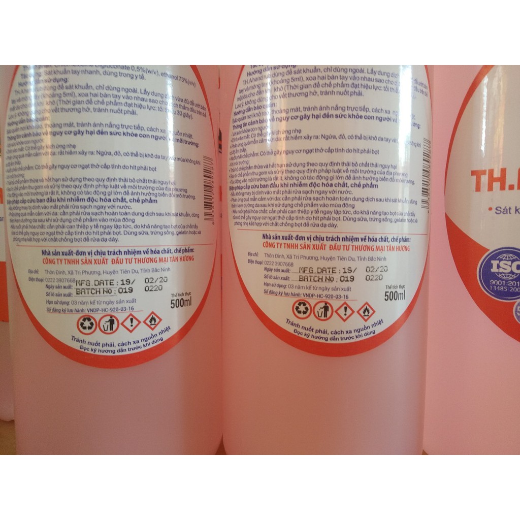 Dung dịch sát khuẩn tay nhanh, TH.A Hand Rub Loại 500ML