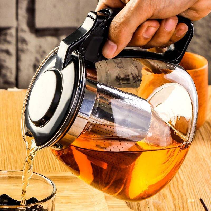 Bộ Bình Pha Trà Thủy Tinh Có Lõi Lọc Chịu Nhiệt Kèm 4 Cốc Hàng Cao Cấp