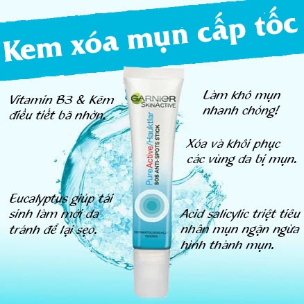 Kem xóa mụn Garnier, gel tẩy mụn trứng cá cấp tốc, khô mụn nhanh và hiểu quả - VyVy Store