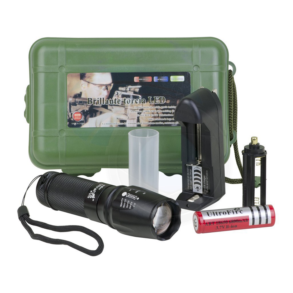 Đèn pin siêu sáng, fullbox, đèn pin xml t6 cầm tay, chống nước, độ sáng 1000 lumen, chiếu xa 100-200m