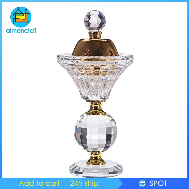 [ALMENCLA1] Crystal Incense Burner Holders Bakhoor Frankincense Burner for Aromatherapy