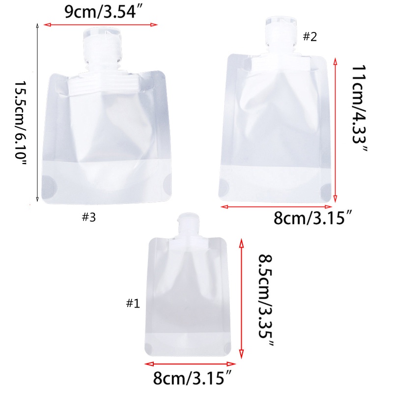 Túi Rỗng Dạng Bóp Chống Rò Rỉ Có Thể Đổ Đầy 30ml 50ml 100ml