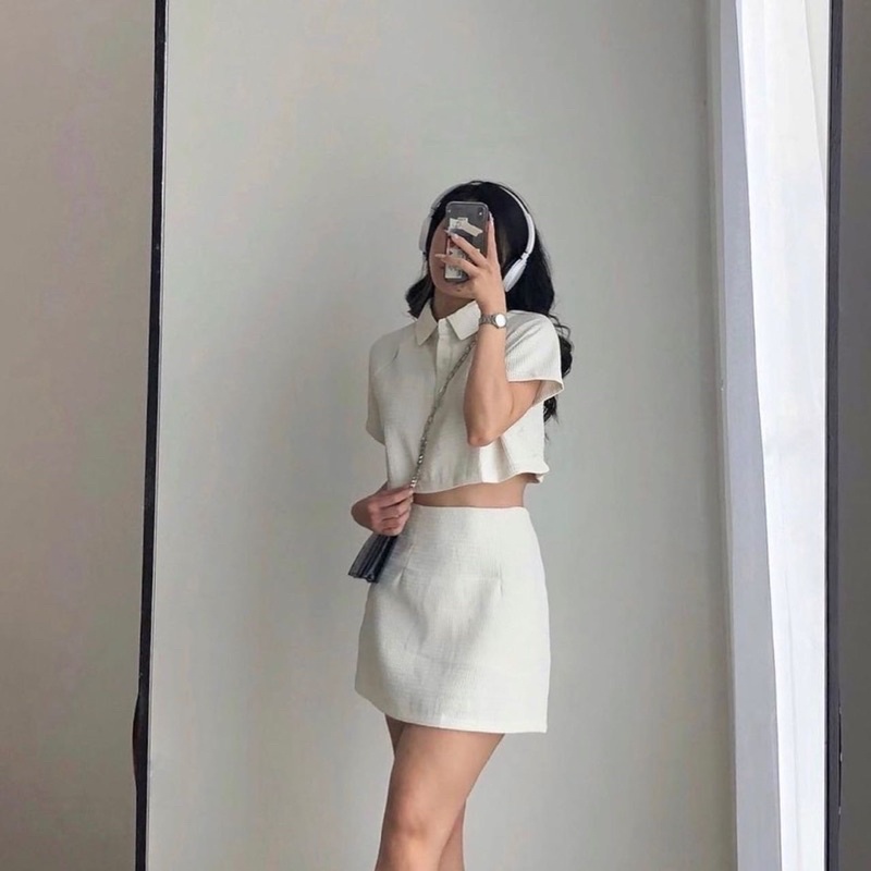 SET POLO CROPTOP XỐP + CHÂN VÁY