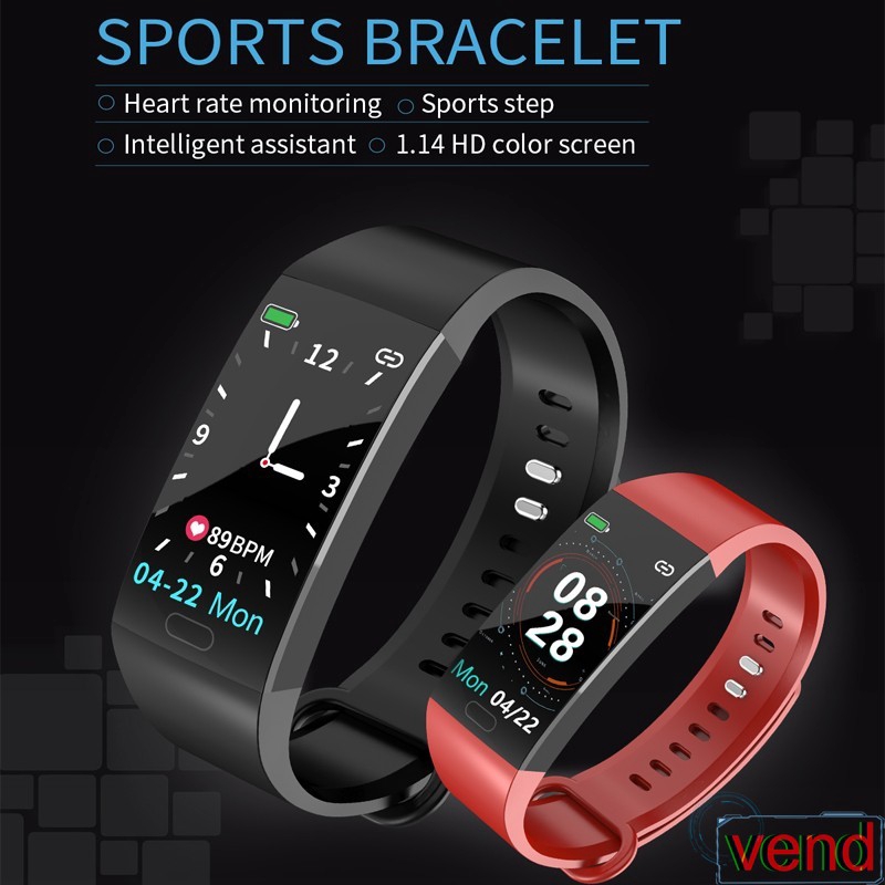 Big OLED Color Screen Waterproof Fitness Tracker Heart Rate Blood Pressure Blood Oxygen Monitor Smartband