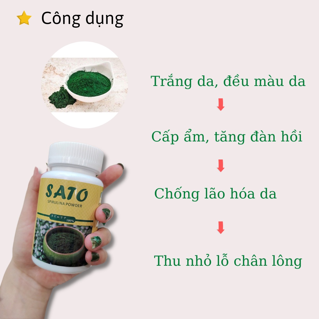 Tảo Sato Nhật Bản dạng bột lọ 100gr