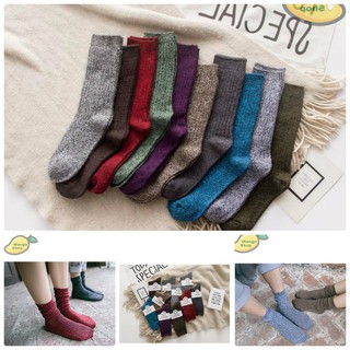 Tất len gân cao cổ muối tiêu vintage ( tất len tiêu cao cổ )