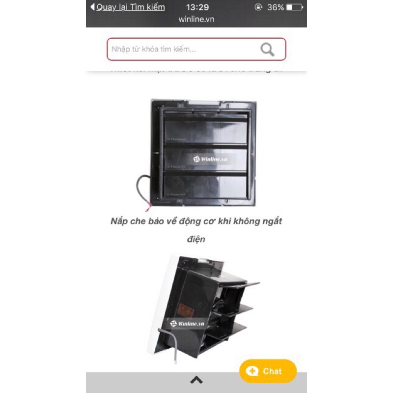 Quạt thông gió 15, 20, 25 Điện Cơ Thống Nhất Vinawind hàng chính hãng bảo hành 1 năm