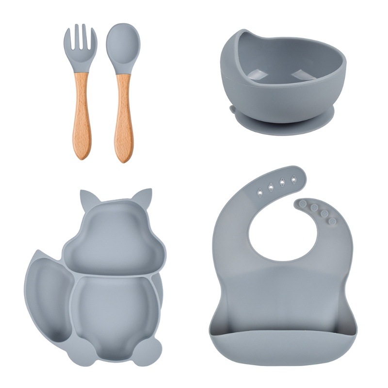 Bộ 5 Dụng Cụ Tập Ăn Bằng Silicone Cho Bé