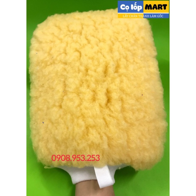 Găng tay bao tay rửa xe lông cừu 2 mặt