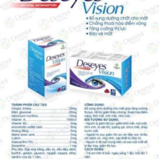 Viên Bổ Mắt, sáng mắt Deseyes vision 60v