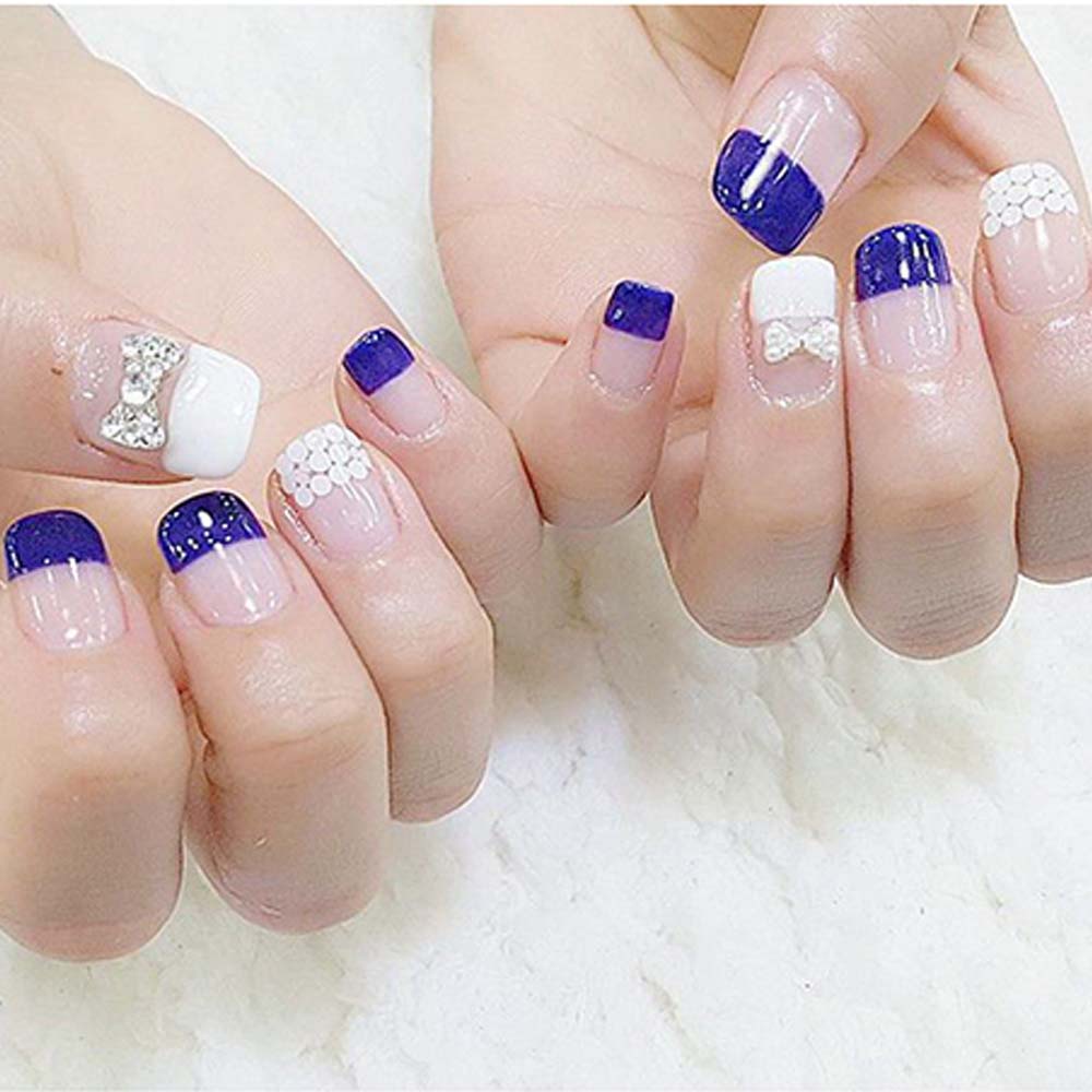 [Hàng mới về] 5 Phụ kiện nơ 3d gắn móng trang trí màu lấp lánh đẹp mắt