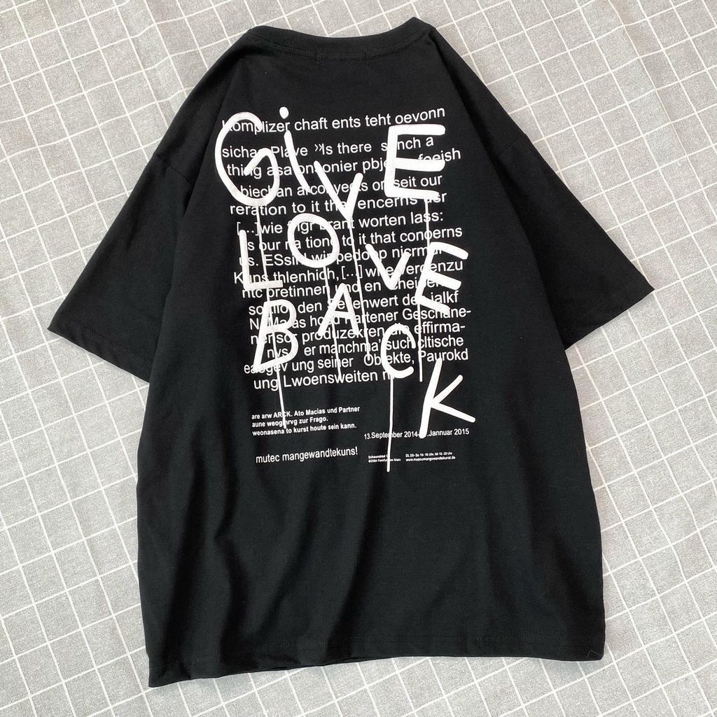 Áo phông Give Love Back Nam Nữ Unisex vải thun tici - áo thun cổ tròn form rộng co giãn, không nhăn GIDI