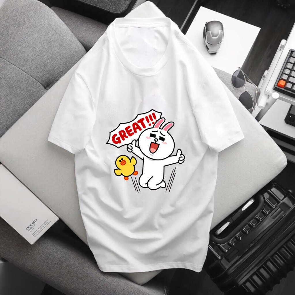 Áo thun cặp nam nữ có hình thỏ cony và gấu brown ngầu lòi dễ thương hàng mới về sll