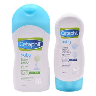 Bộ 2 sản phẩm gồm sữa tắm và dưỡng ẩm cho bé Cetaphil