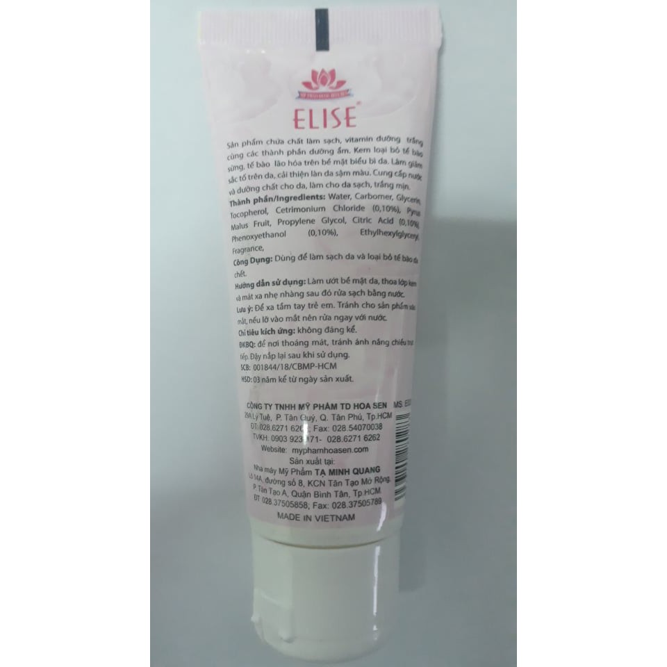 [Mã INCU1708 hoàn 15K xu đơn 50K] [COMBO 2 CHAI] ELISE KEM LÀM SẠCH DA MẶT, TẨY TẾ BÀO CHẾT | BigBuy360 - bigbuy360.vn