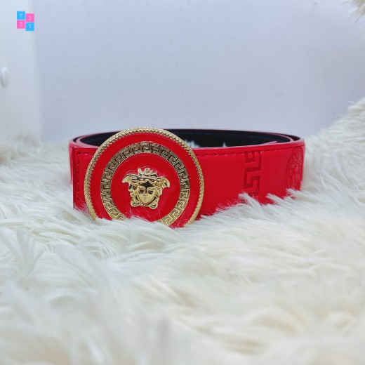 Thắt Lưng Da Nam Mặt Versace Dây Da Màu Đỏ Da Mềm Đẳng Cấp