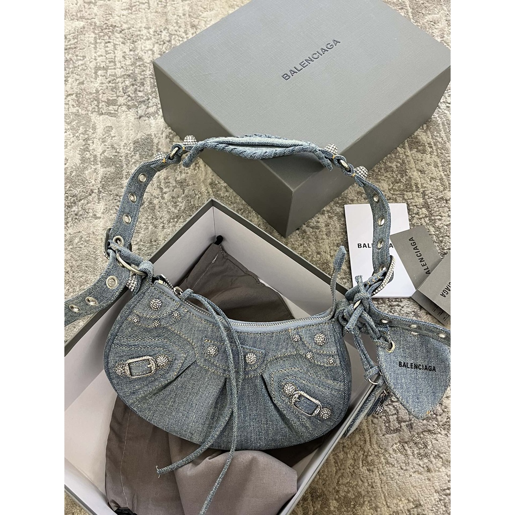 Túi xách tay denim thời trang cao cấp Balenciaga cho nữ phong cách năng động