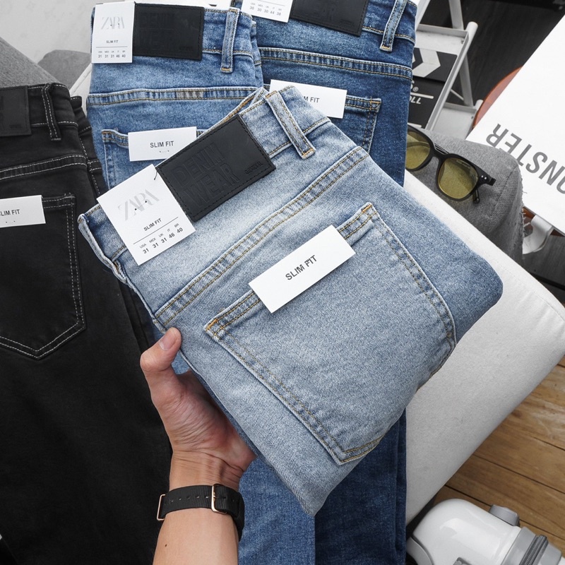 QUẦN JEAN NAM ZA.RA JEAN CO GIÃn - ống côn ôm hàng xuất xịn Hải An Jeans