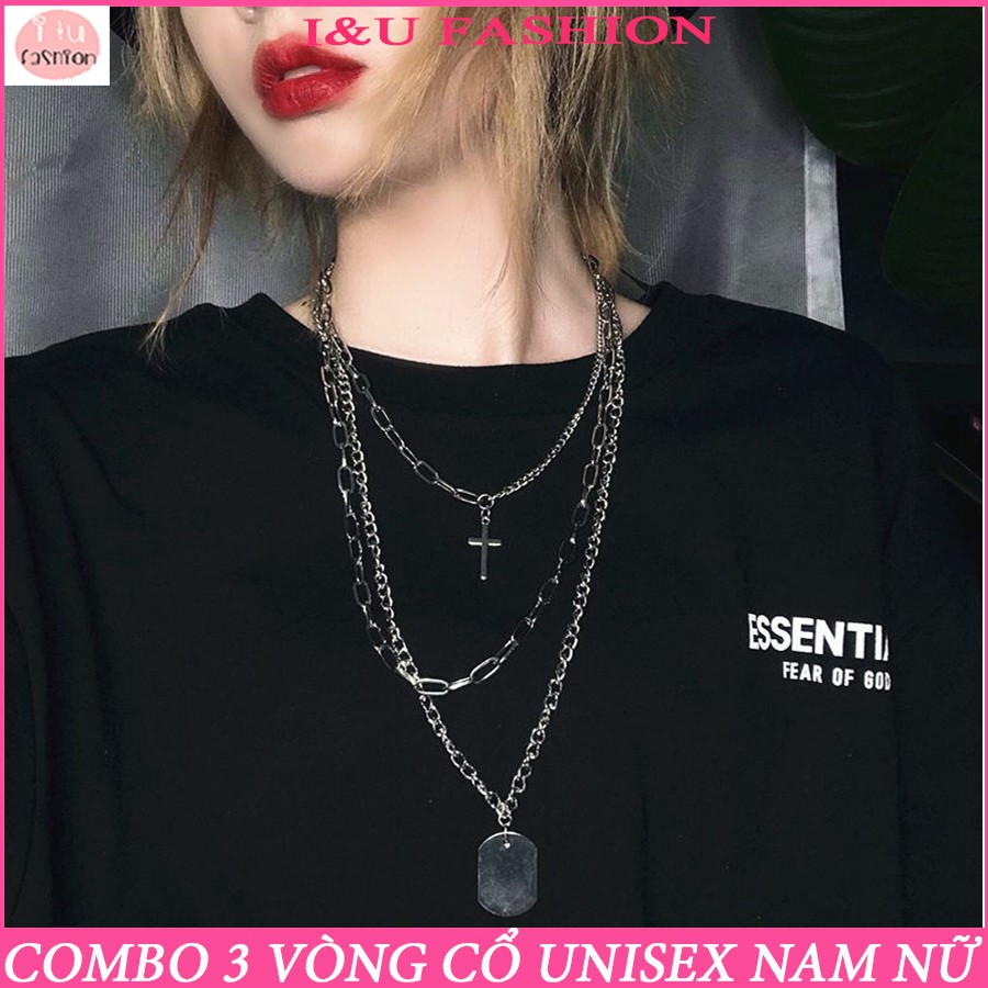 Bộ 3 vòng cổ , dây chuyền UNISEX NAM NỮ cá tính độc đáo gồm 3 dây rời và được thiết khác nhau vô cùng phong cách Vc-42