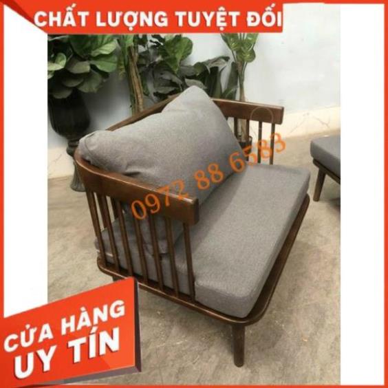 Ảnh thật sofa phong cách scandinavian vintage hiện đại giá rẻ - ghế sôfa nan gỗ sồi nga 100%