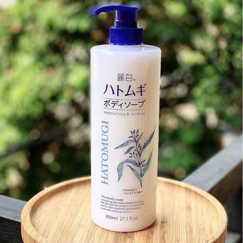 Sữa tắm trắng da Hatomugi Moisturizing Washing hạt ý dĩ 800ml Nhật Bản