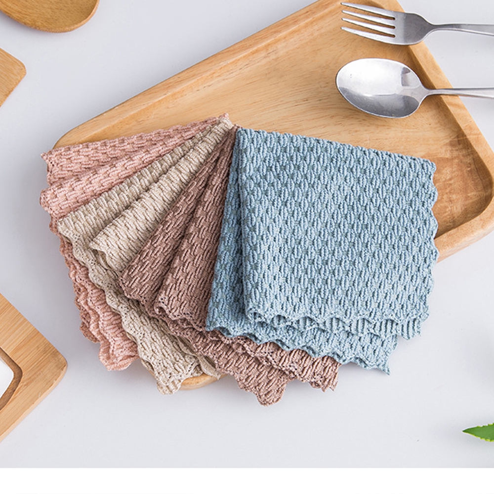 KRNY 1/2Pcs Household Microfiber Rags Kitchen Supplies Dishcloth Cleaning Cloth